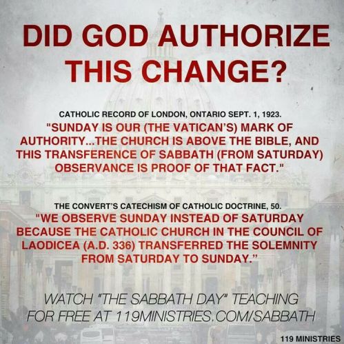 Change of True Sabbath to false sabbath image 1